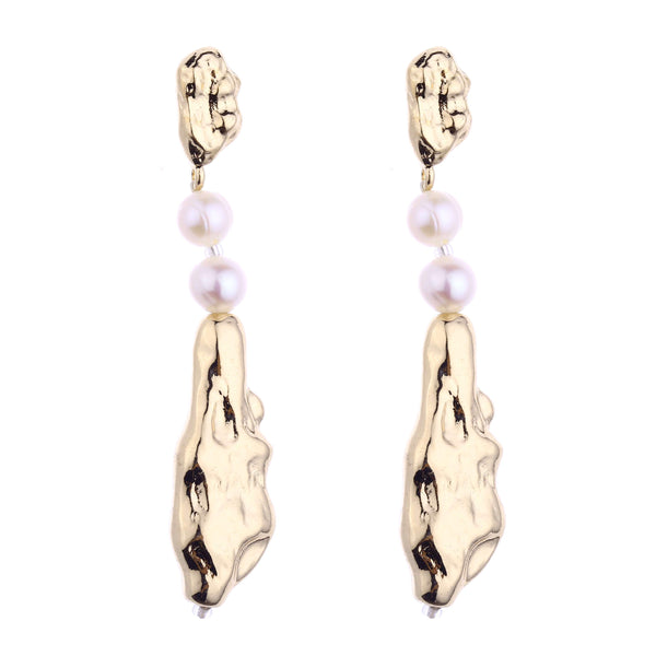 Alexandra Gold and Pearl Freshwater Pearl Earrings