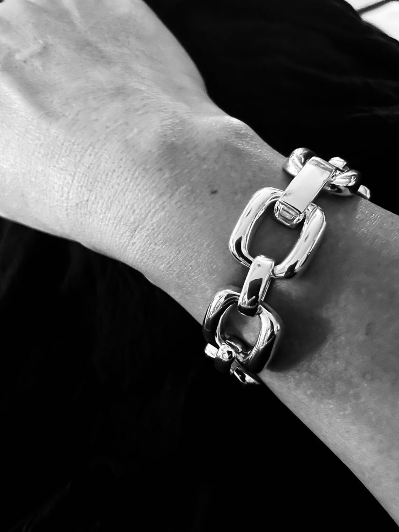 Bianca chunky sterling silver interlinking bracelet 
