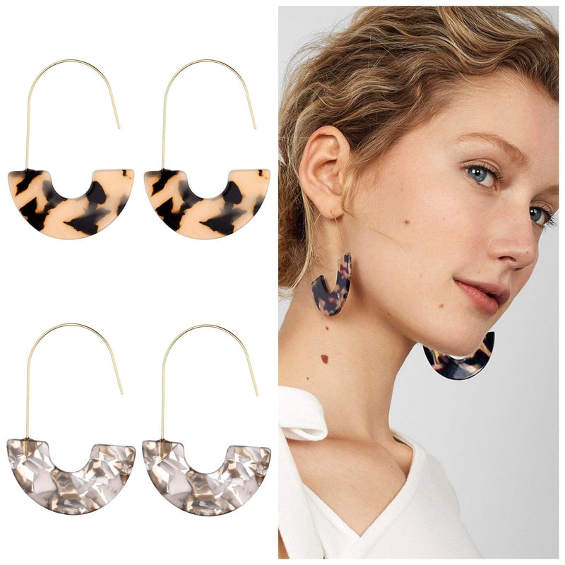Daria Geometric Resin Earrings - Avail in 3 different colours - G x G Collective