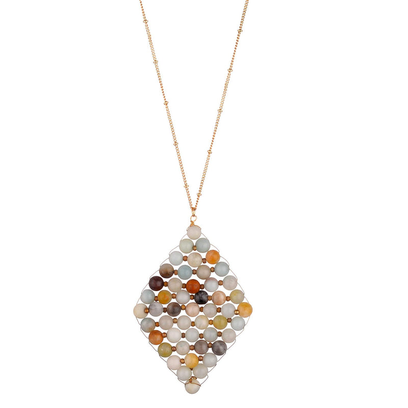 Anne semi-precious triangle necklace - Avail in 4 different stones - G x G Collective
