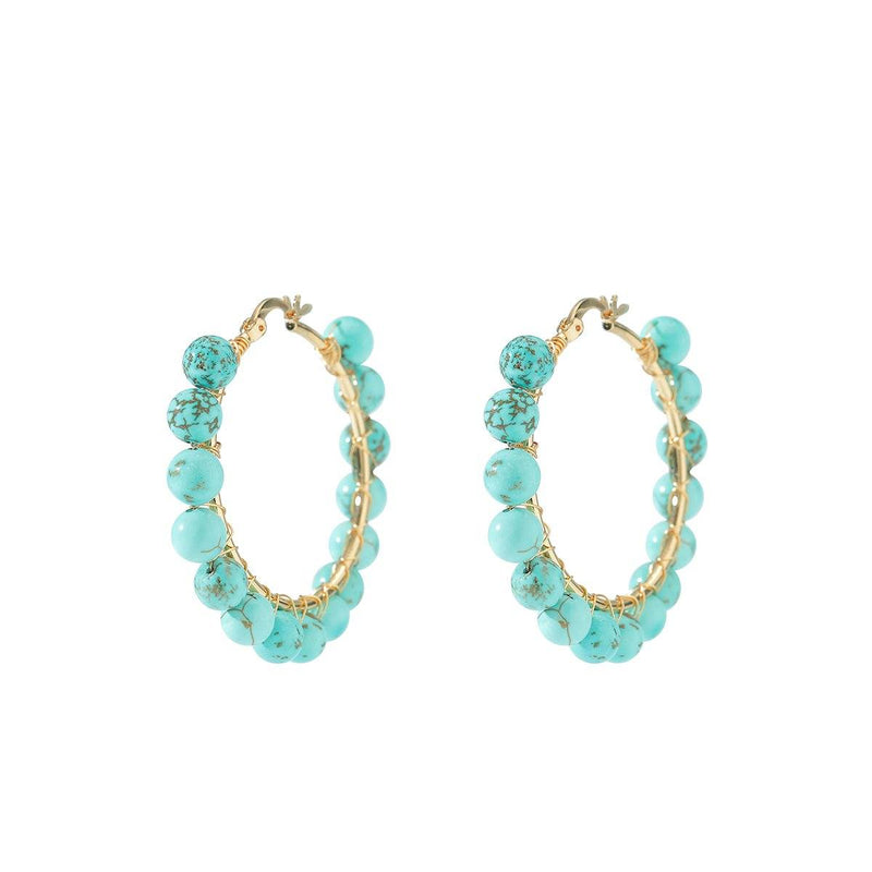 Aria Semi-precious stone earrings in Amazonite and Turquoise