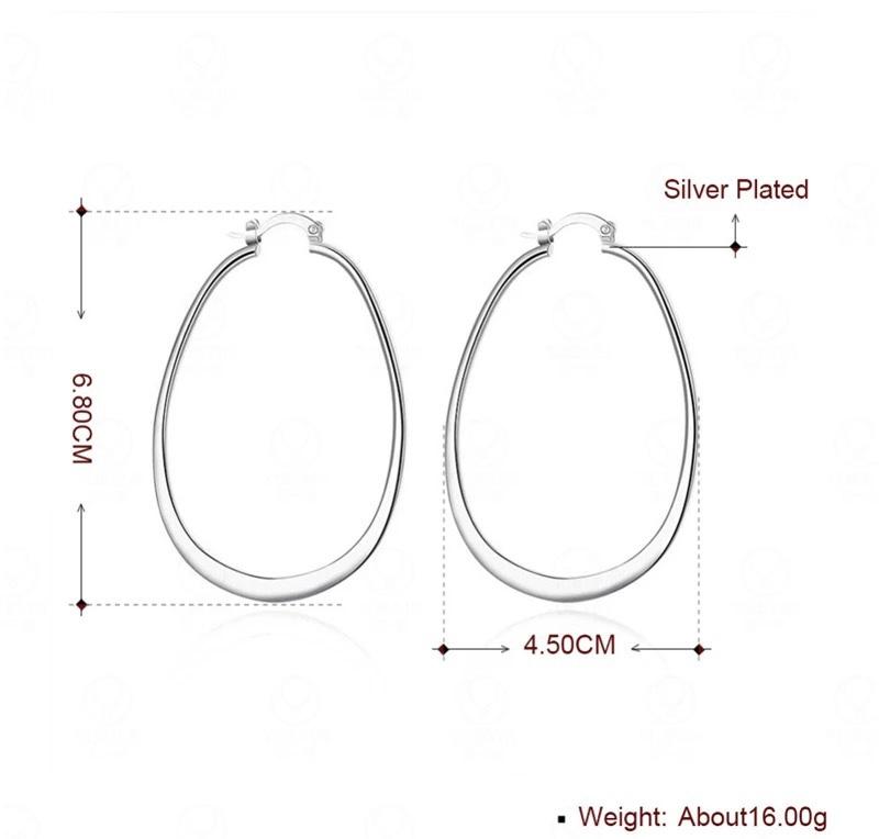 Belinda statement sterling silver oval hoop earrings 