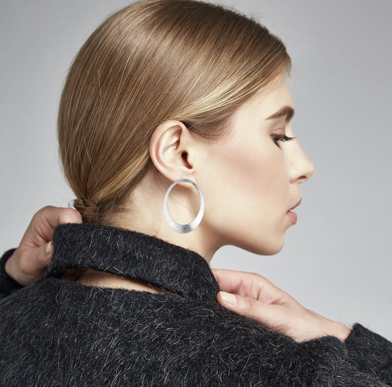Bernadette Oval Earrings - Avail in Silver & Gold 