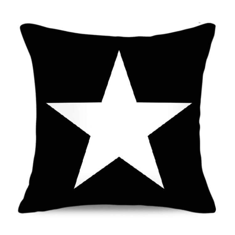 Charcoal Black Suedette Star Cushion Cover - G x G Collective