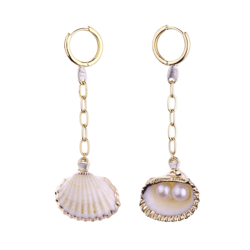 Charlie Shell & Freshwater Pearl Earrings 