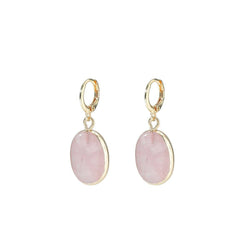 Chloe Semi-precious natural stone earrings - Rose quartz & Turquoise