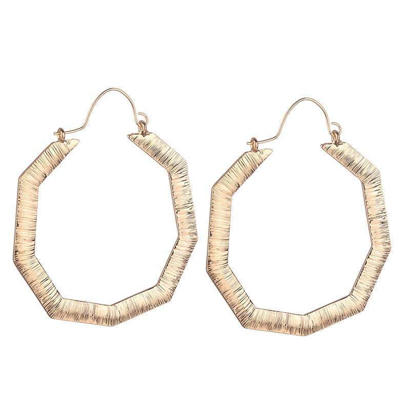 Claire Hexagon large Hoop Earrings - Avail in Silver & Gold - G x G Collective