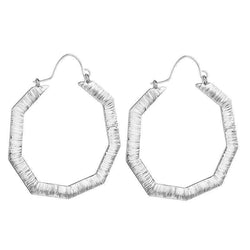 Claire Hexagon large Hoop Earrings - Avail in Silver & Gold - G x G Collective