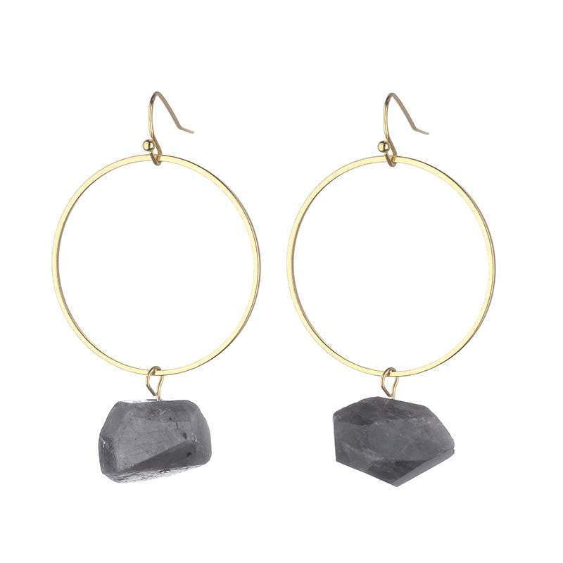Danielle Raw Quartz earrings (Pink, Clear, Dark Grey) - Back in stock - G x G Collective