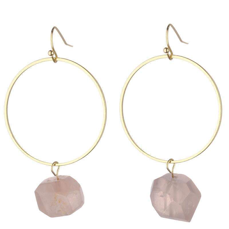 Danielle Raw Quartz earrings (Pink, Clear, Dark Grey) - Back in stock - G x G Collective