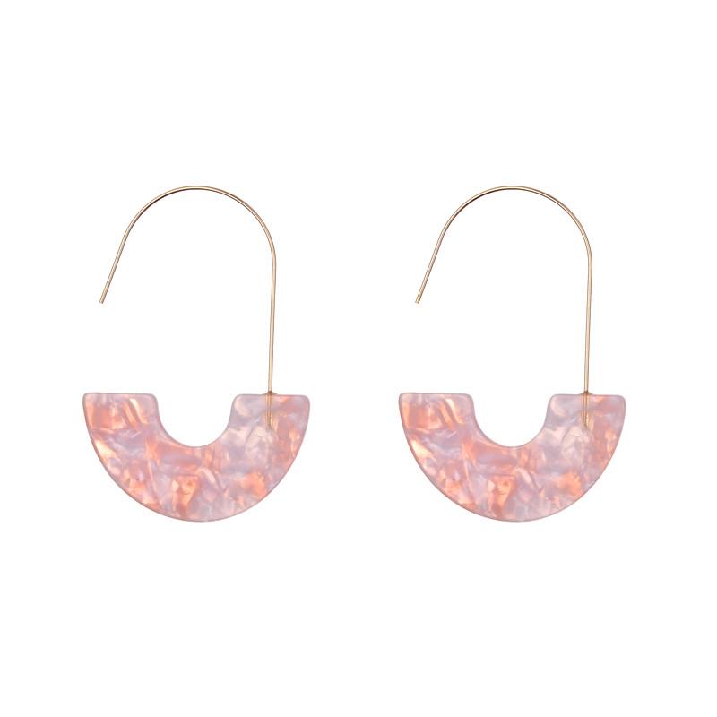 Daria Geometric Resin Earrings - Pink, Grey & Multi Rainbow