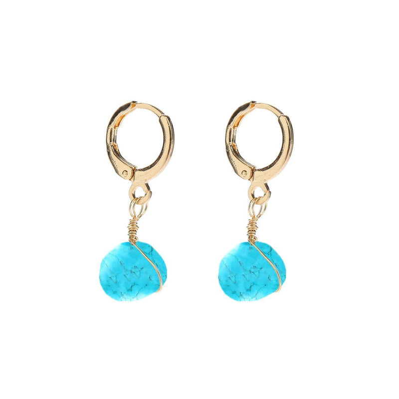 Dui Natural Stone Earrings - Avail in 5 Different colours