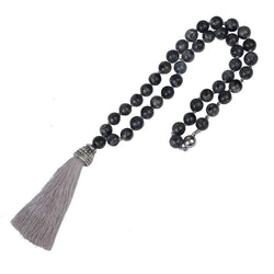 Grey Amethyst with silk tassel necklace - G x G Collective