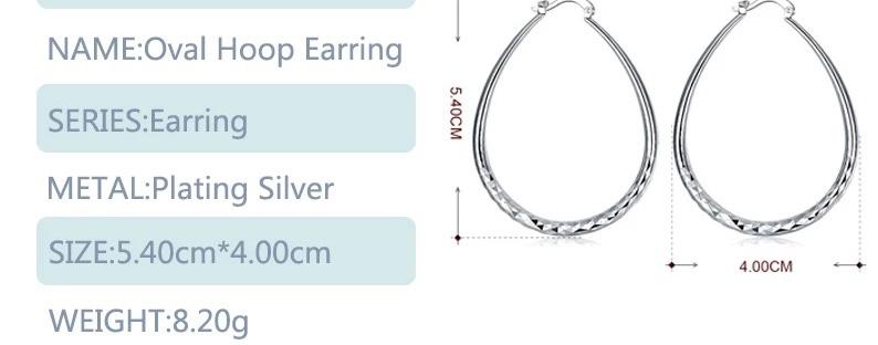 Jemima Sterling Silver Oval Hoop Earrings