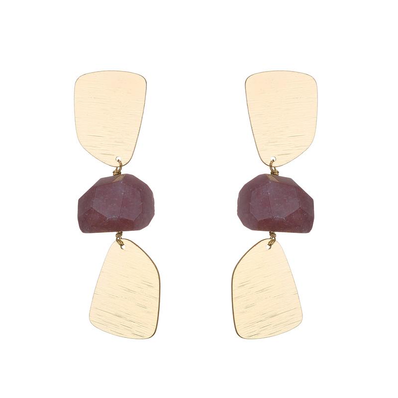 Maria Semi-precious natural stone statement earrings - 3 colours 