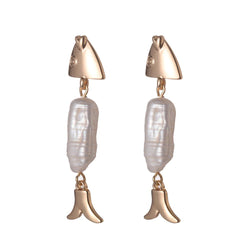 Marilyn Freshwater Pearl Fish Earrings