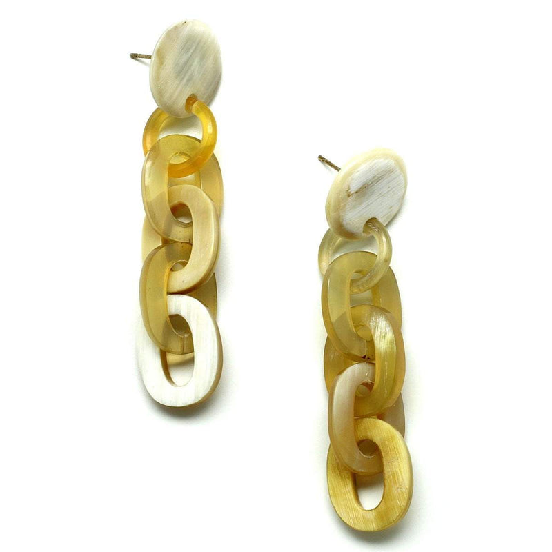 Mary stud horn chain earrings - G x G Collective