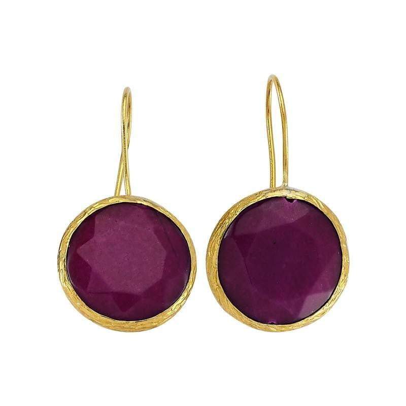 Purple 18kt over brass natural stone earrings - G x G Collective