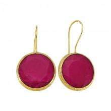 RED 18kt over brass natural stone earrings - G x G Collective