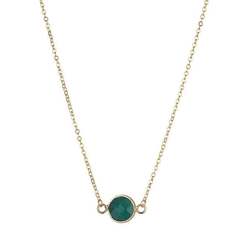 Sally Natural Stone Necklace - Pale Green (jade) - G x G Collective