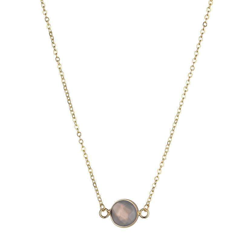 Sally Natural Stone Necklace  - Peach - G x G Collective
