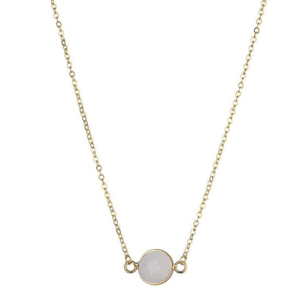 Sally Natural Stone Necklace - White - G x G Collective