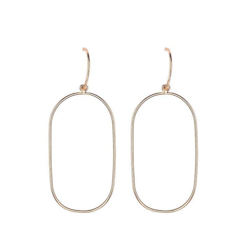 Samantha rectangle shaped hoop earrings - Avail in Silver & Gold - G x G Collective