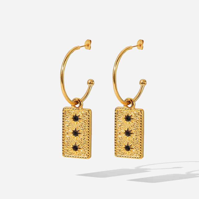 Sophia 18Kt Gold Plated Bar hoop Earrings