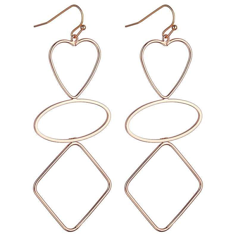 Suzette Geometric Earrings - Avail in Gold, Silver & Rose Gold - G x G Collective