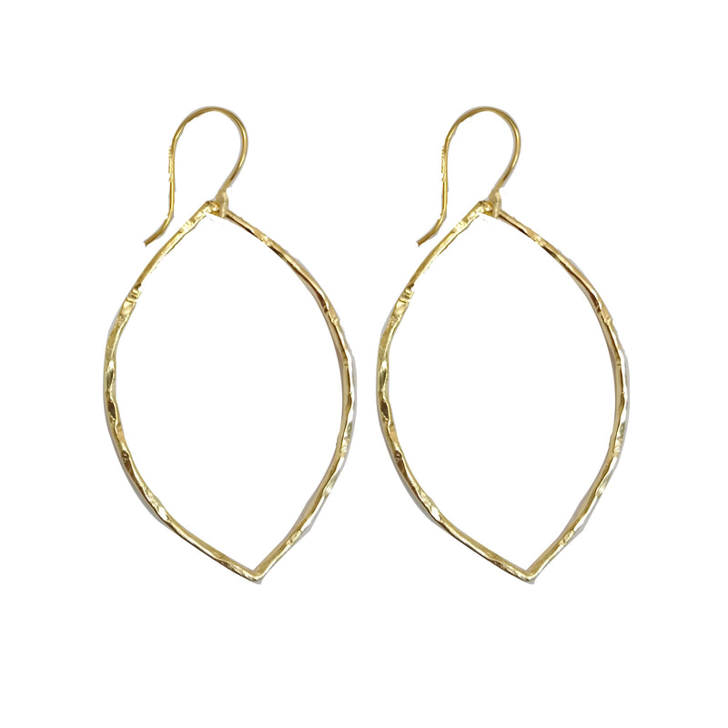 Sybella Oval Minimalist Brass Earrings 